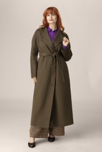 Surkana - Casia mantel in donker camel 2