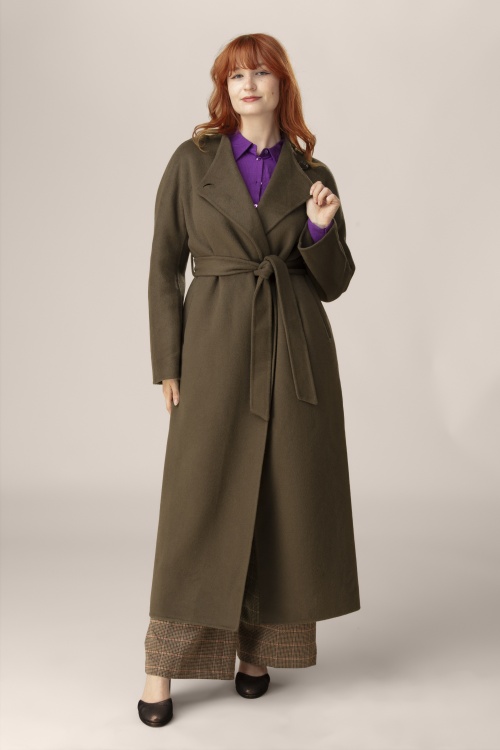 Surkana - Casia mantel in donker camel 2