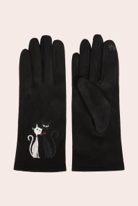 Banned Retro - Whisker Cat handschoenen in zwart