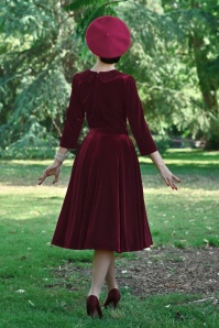 Hearts & Roses - Lua fluwelen swing jurk in rood 6