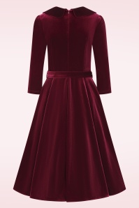 Hearts & Roses - Lua fluwelen swing jurk in rood 7
