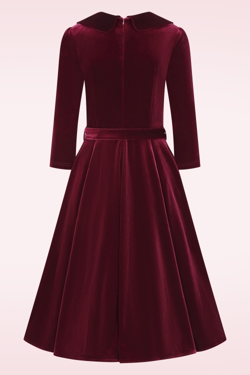 Hearts & Roses - Lua fluwelen swing jurk in rood 7