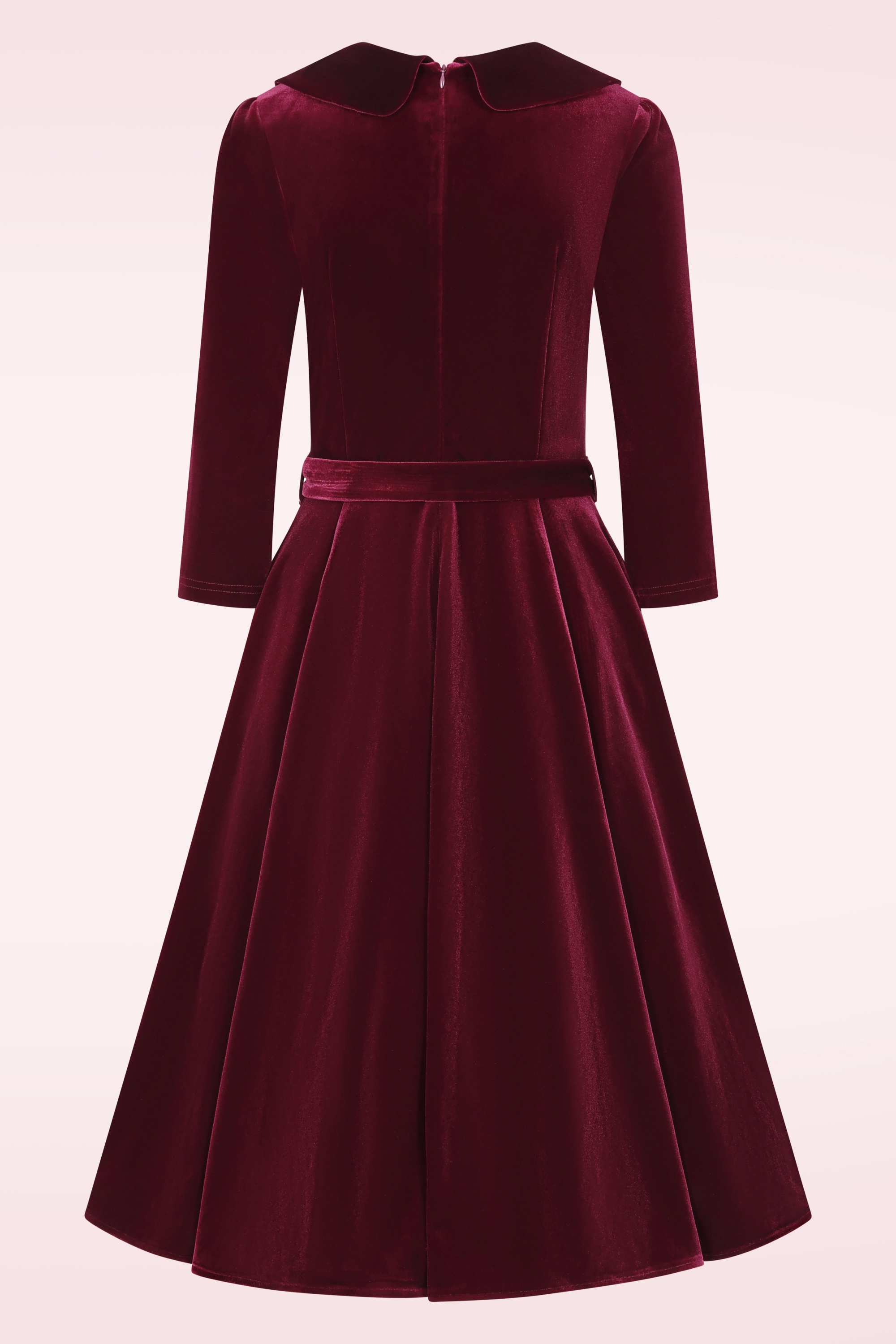 Hearts & Roses - Lua fluwelen swing jurk in rood 7