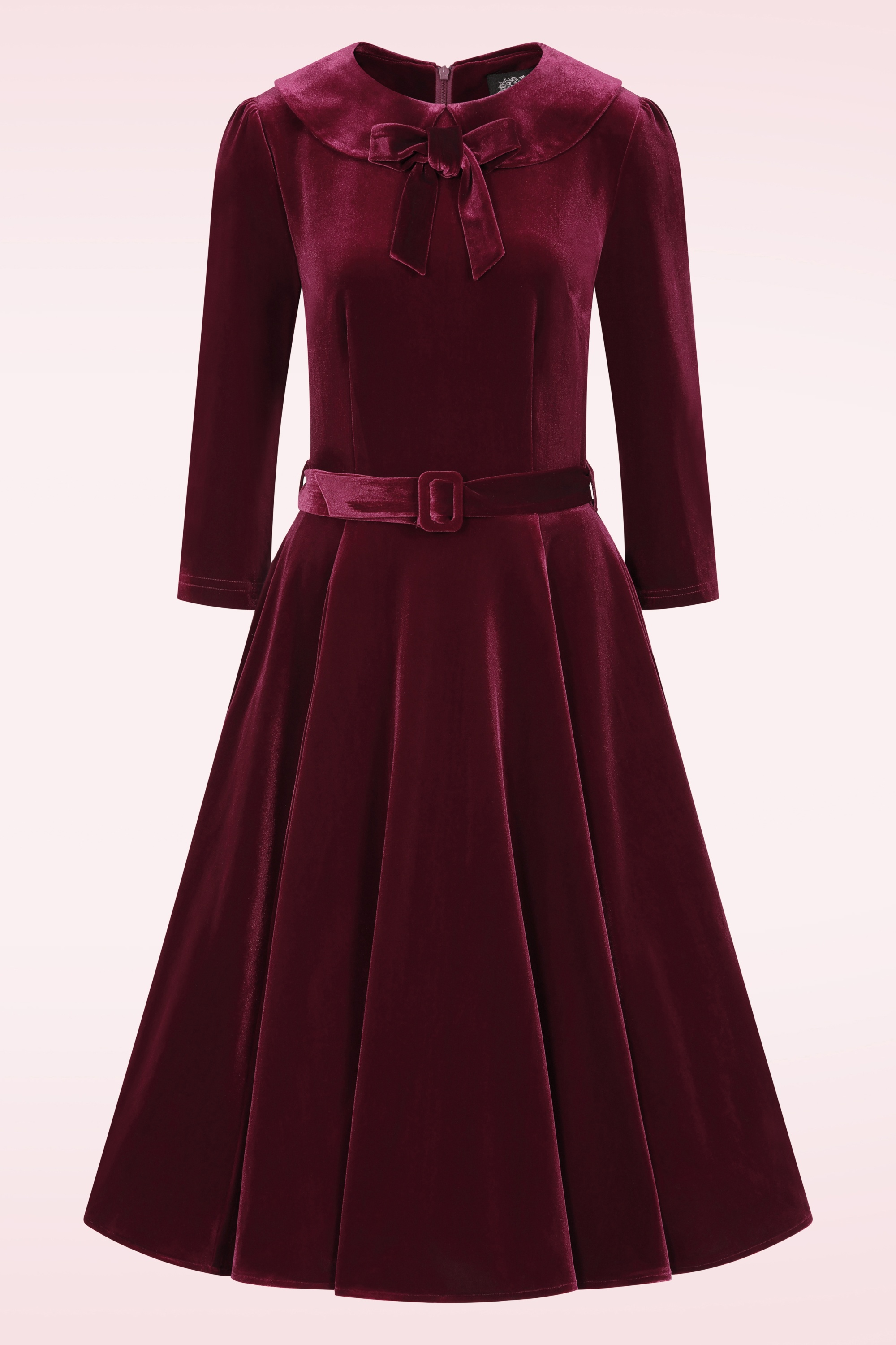 Hearts & Roses - Lua fluwelen swing jurk in rood 4