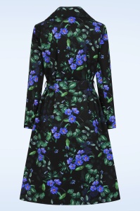 Hearts & Roses - Brooke Floral swing regenjas in zwart 2