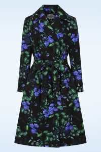 Hearts & Roses - Brooke Floral swing regenjas in zwart