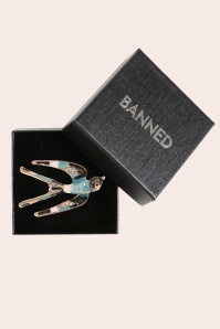 Banned Retro - Soaring Swallow Brooch in Multi