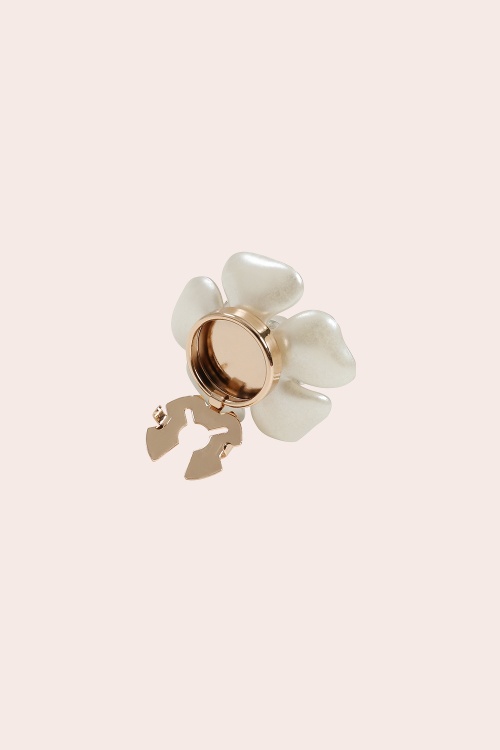 Banned Retro - Pearl Bloom Button Cover Set in Gold 6