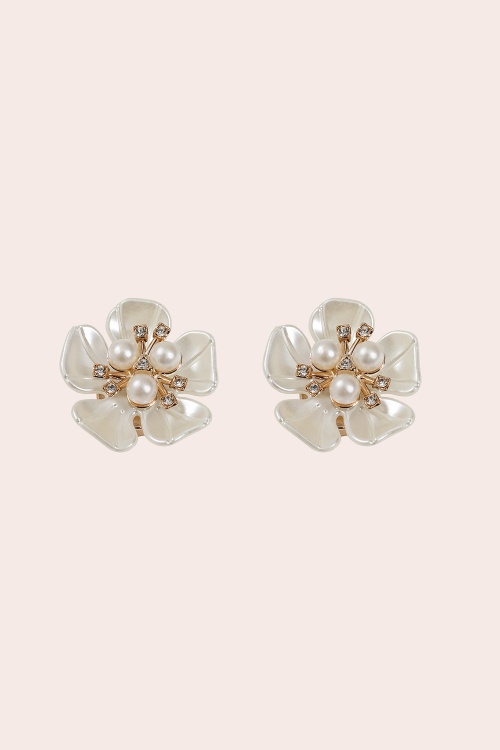 Banned Retro - Pearl Bloom Button Cover Set in Gold