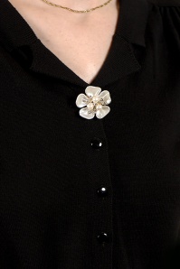 Banned Retro - Pearl Bloom Button Cover Set in Gold 2