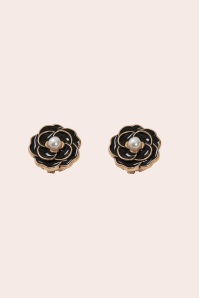 Banned Retro - Noir Rose Button Cover Set in Black