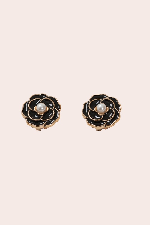 Banned Retro - Noir Rose Button Cover Set in Black