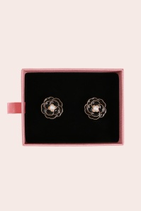 Banned Retro - Noir Rose Button Cover Set in Black 3
