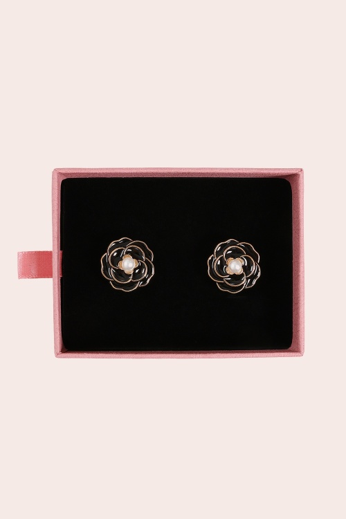 Banned Retro - Noir Rose Button Cover Set in Black 3