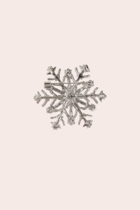Banned Retro - Midnight Snowflake Brooch in Green and Silver 3