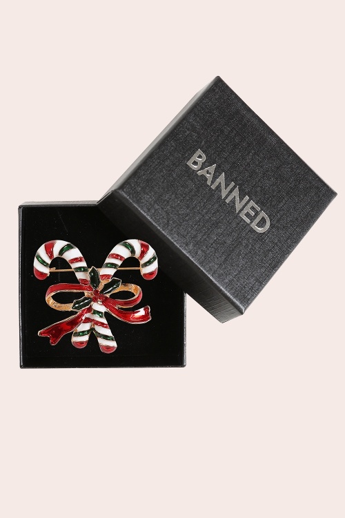 Banned Retro - Candy Cane Brooch in Multi 2