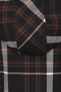 Hearts & Roses - Rowan Check swing regenjas in zwart en bruin 4