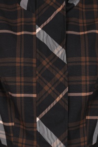 Hearts & Roses - Rowan Check swing regenjas in zwart en bruin 3