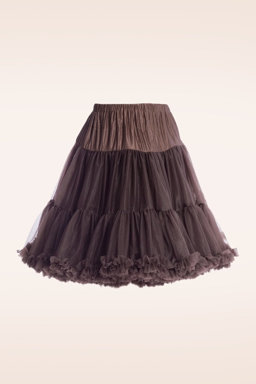 Banned Retro - Lola Lifeforms petticoat in chocoladebruin