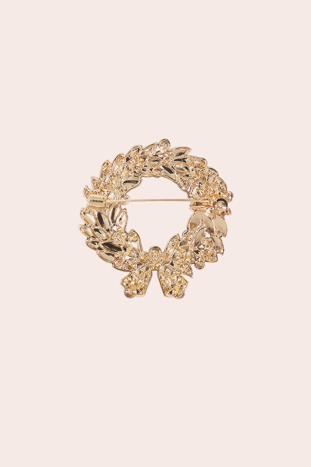 Banned Retro - Holly Wreath Brooch in Gold 3