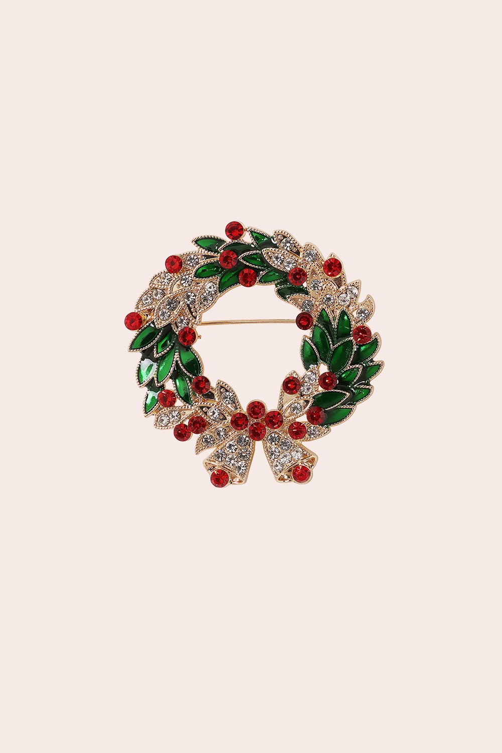Banned Retro - Holly Wreath Brooch in Gold