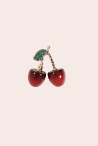 Banned Retro - Cherry Kiss Brooch in Gold