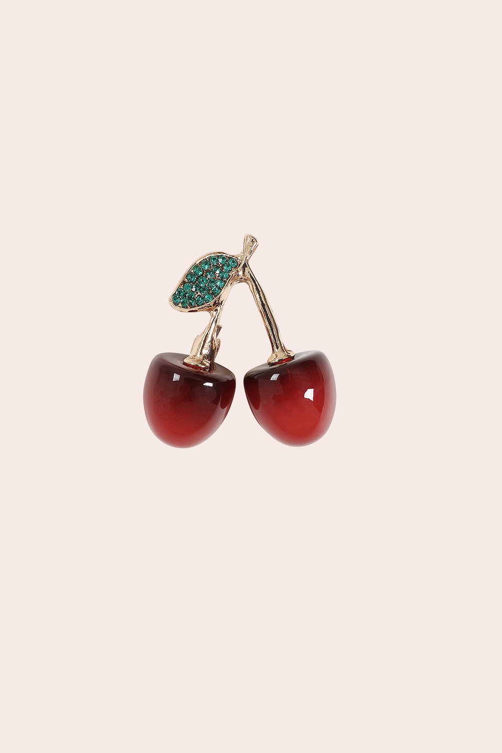Banned Retro - Cherry Kiss Brooch in Gold