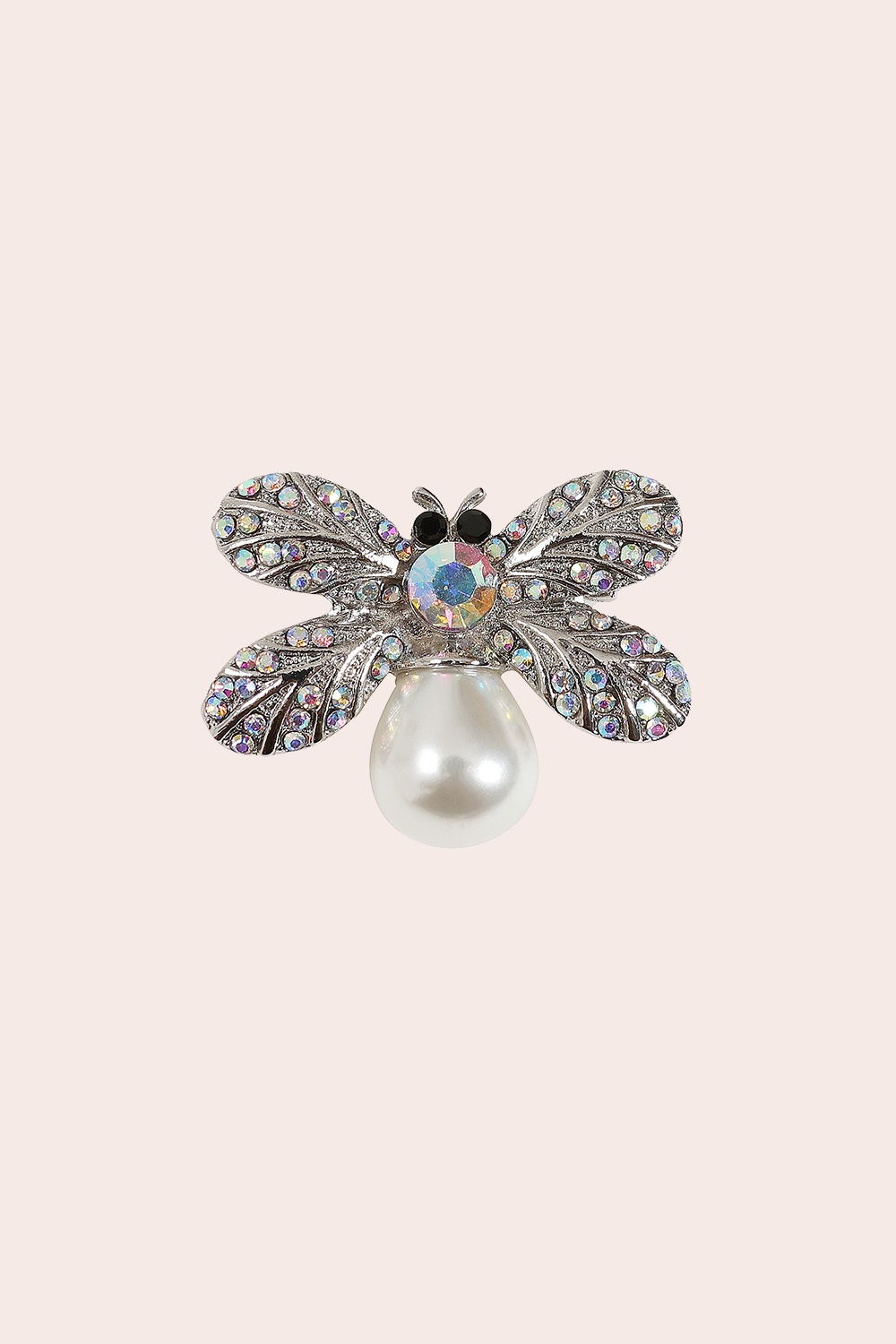 Banned Retro - Pearl Bee Brooch in Silver
