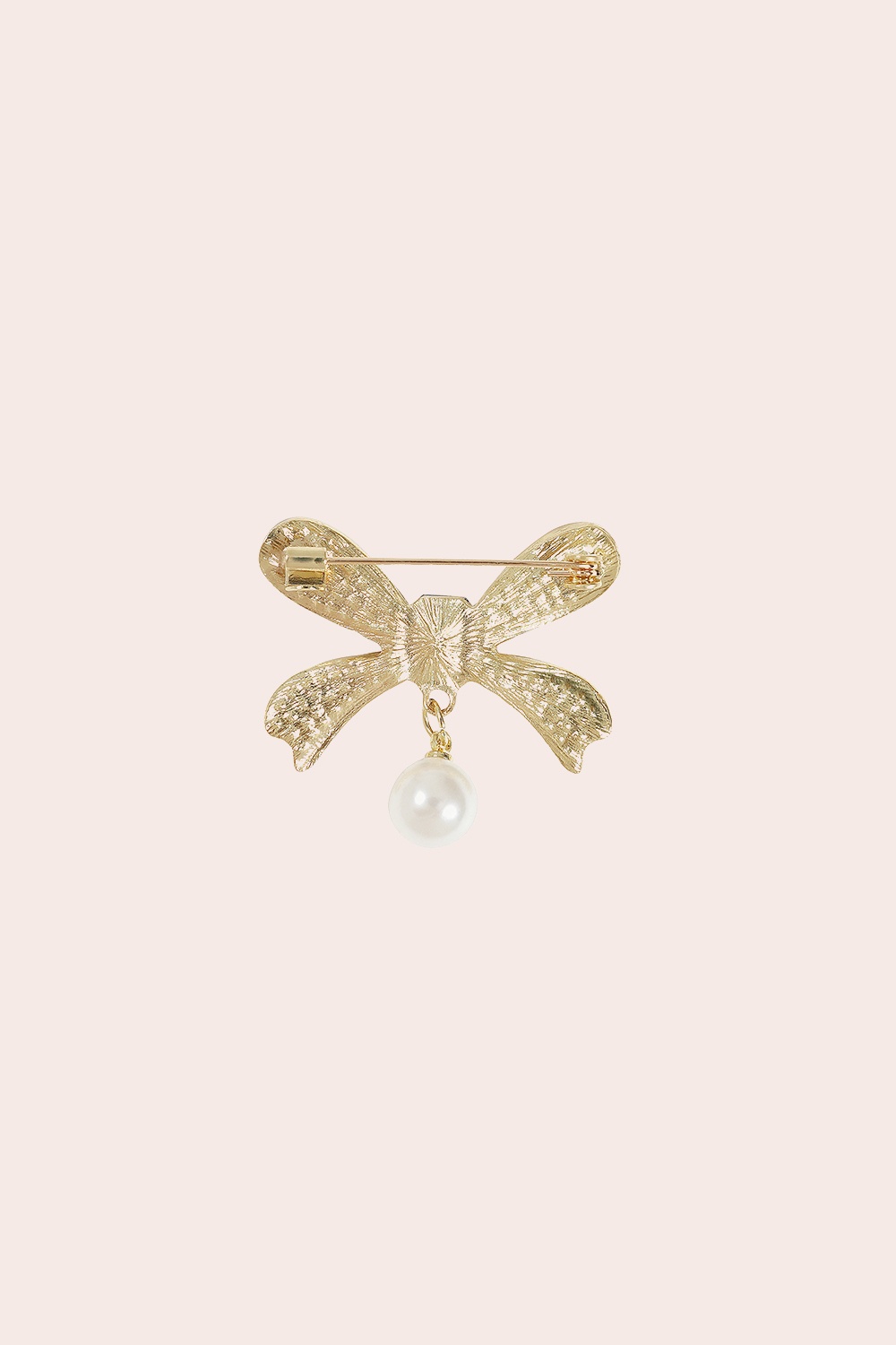 Banned Retro - Blue Belle Bow Brooch in Gold 3