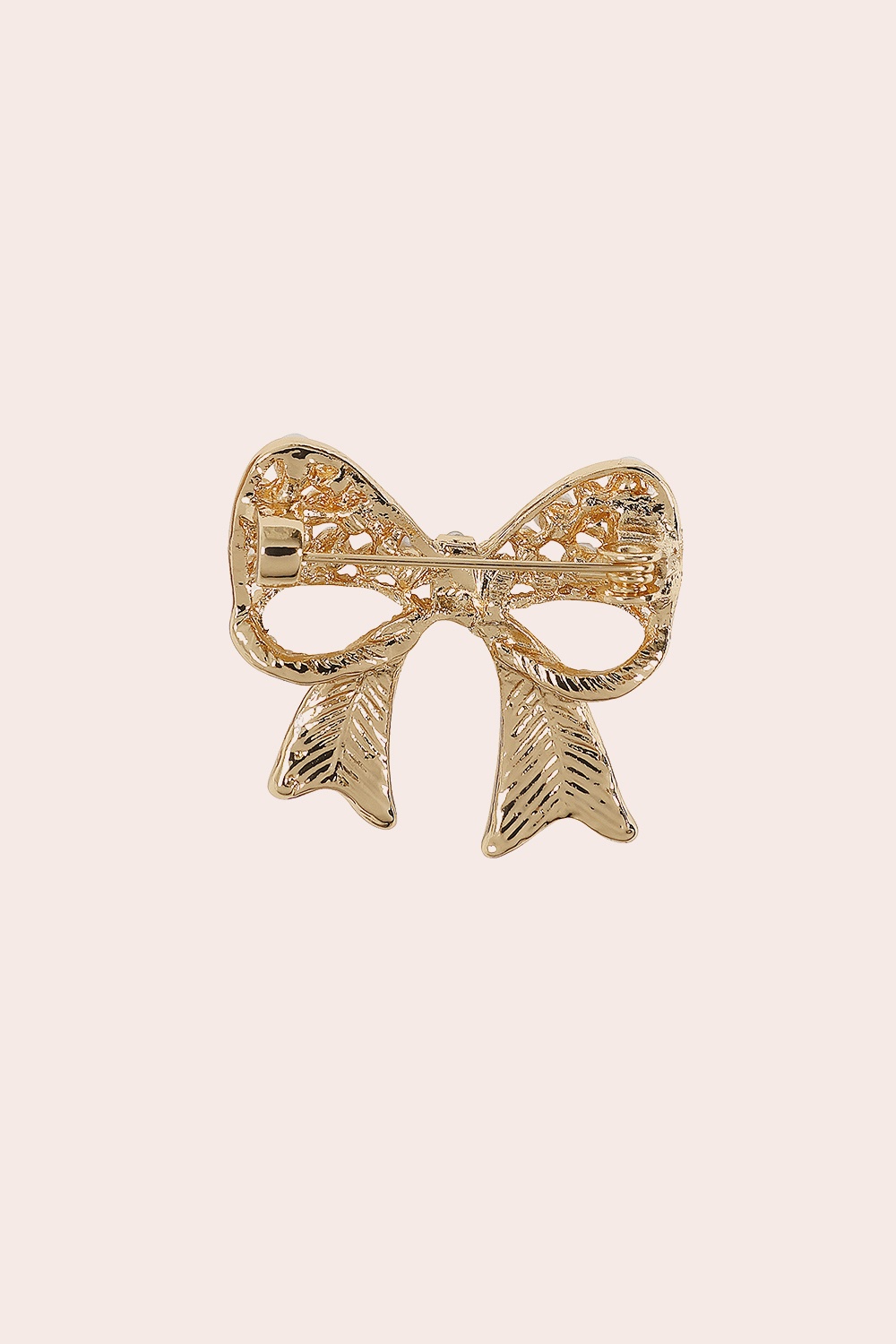 Banned Retro - Pearl Ribbon Brooch in Gold 3