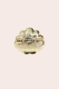 Banned Retro - Oyster Pearl Brooch in Gold 3