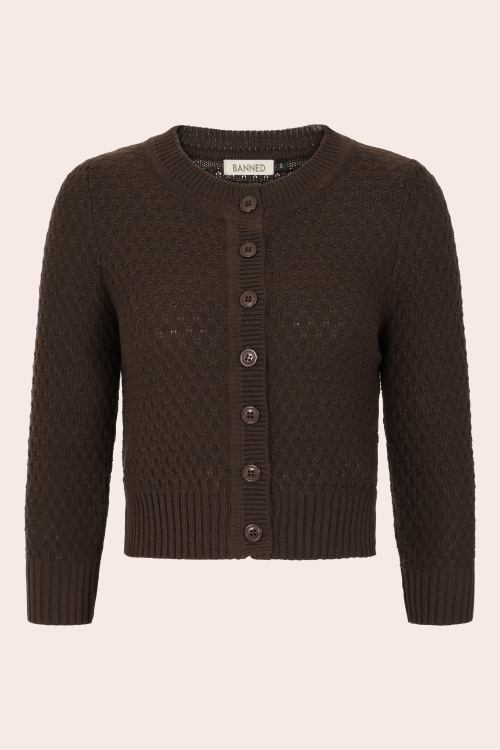 Banned Retro - Fara katoenen vest in bruin