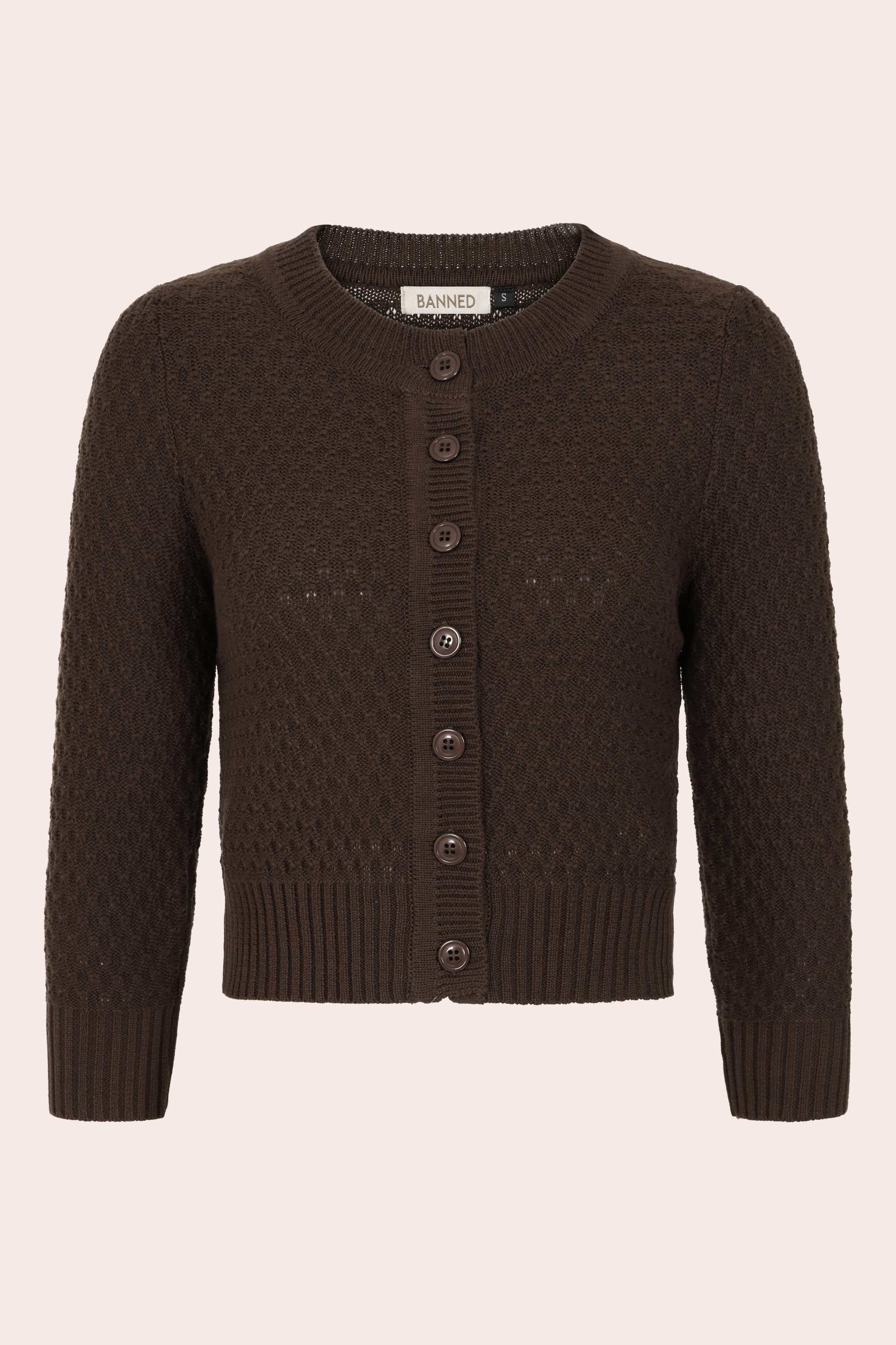 Banned Retro - Fara katoenen vest in bruin