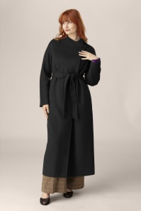 Surkana - Casia Mantel in Schwarz 2