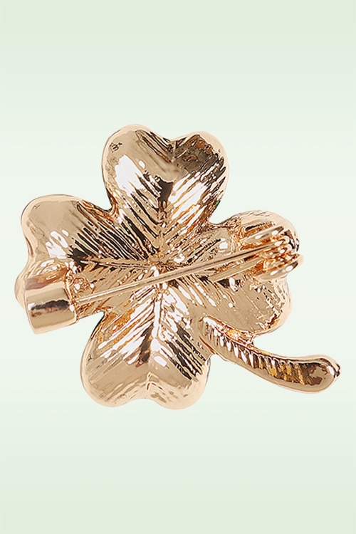 Banned Retro - Broche Lucky Clover en vert 3