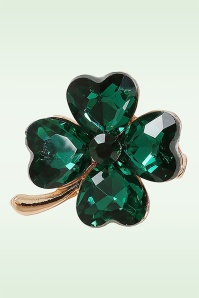 Banned Retro - Broche Lucky Clover en vert