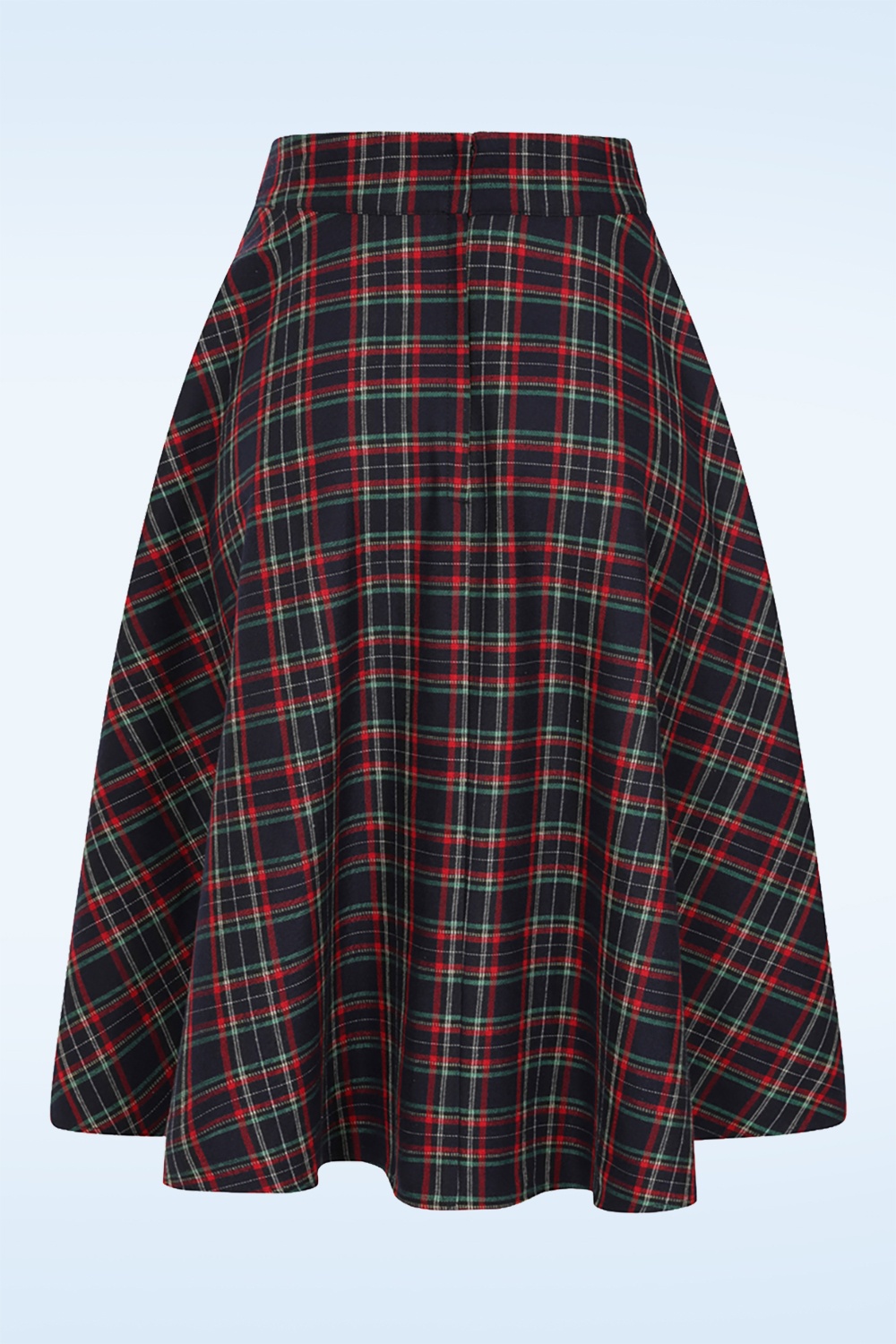 Banned Retro - Book Club Tartan Swing Skirt in Navy 5