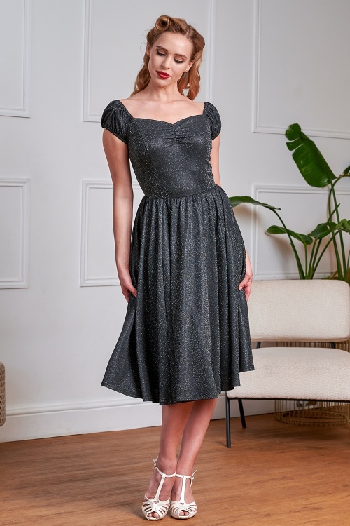 Banned Retro - Marilyn Sparkle jurk in zwart