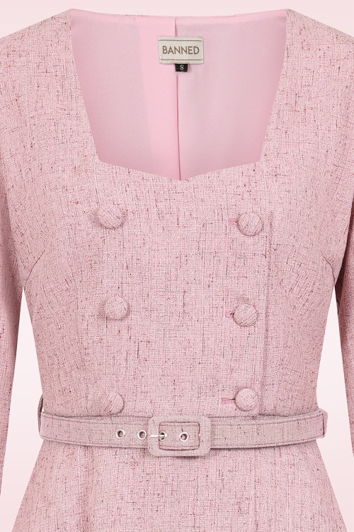 Banned Retro - Sally swing jurk in roze 2