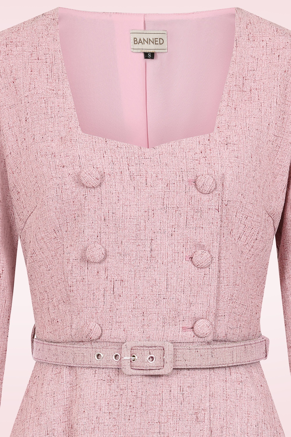 Banned Retro - Sally swing jurk in roze 2