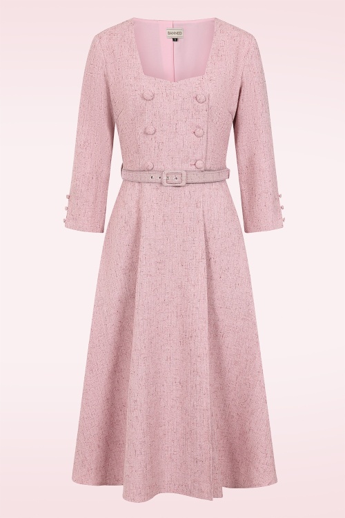 Banned Retro - Sally swing jurk in roze