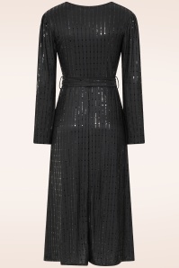 Vintage Chic for Topvintage - Topvintage exclusive ~ Taylor Sequin cross over swing jurk in zwart 3