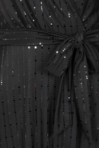 Vintage Chic for Topvintage - Topvintage exclusive ~ Taylor Sequin cross over swing jurk in zwart 2