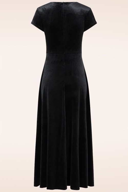 Vintage Chic for Topvintage - Topvintage exclusive ~ Pia Velvet Maxi Dress in Black 2