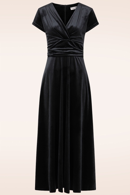 Vintage Chic for Topvintage - Topvintage exclusive ~ Pia Velvet Maxi Dress in Black