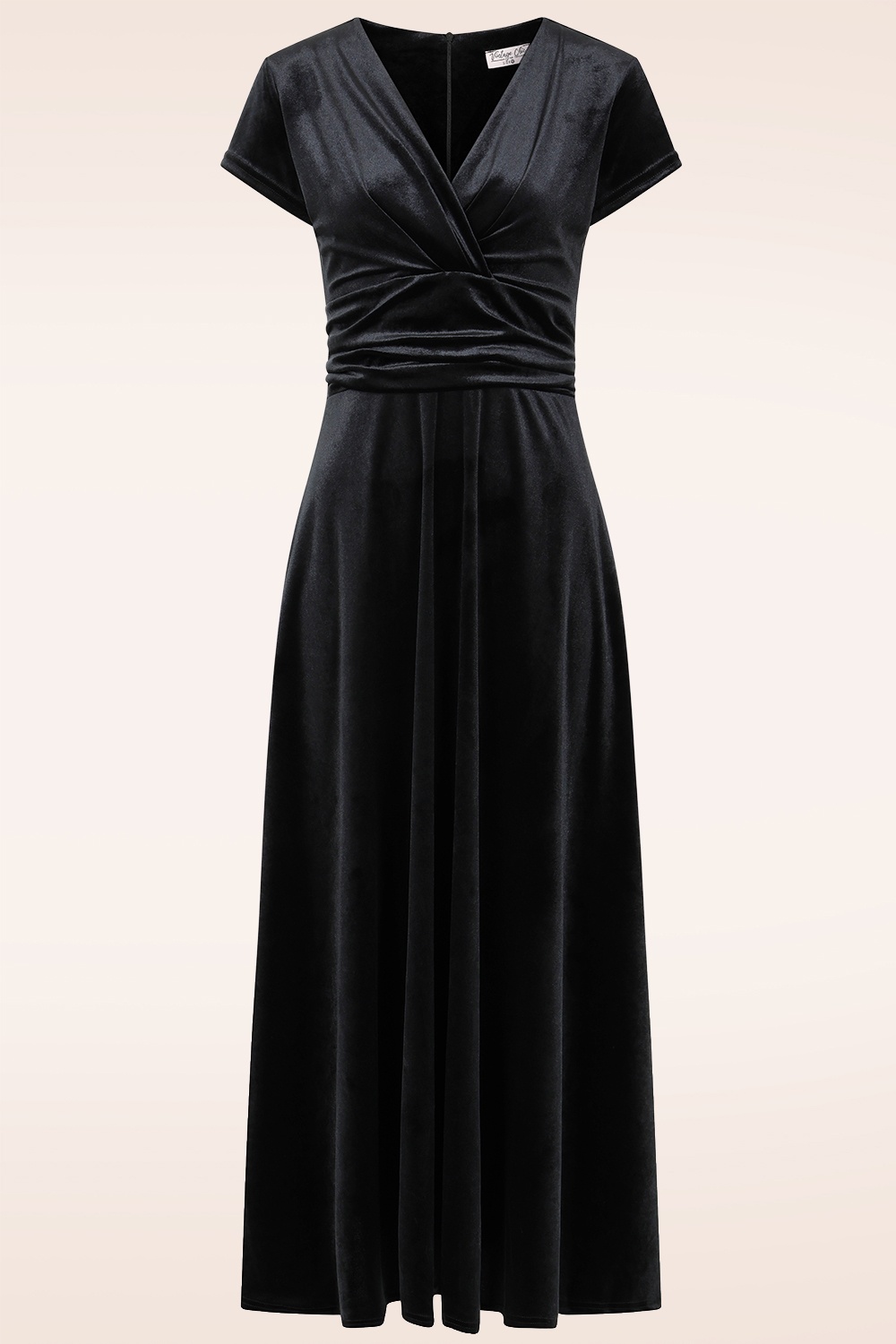 Vintage Chic for Topvintage - Topvintage exclusive ~ Pia Velvet Maxi Dress in Black