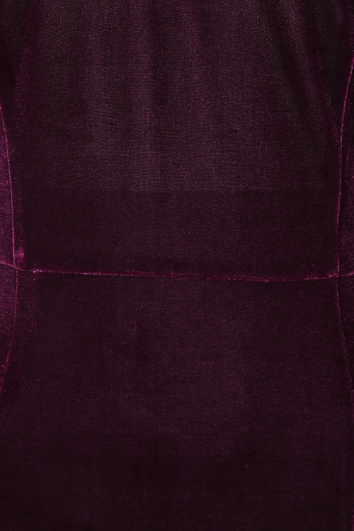 Banned Retro - Amalia fluwelen maxi jurk in bordeauxrood 5