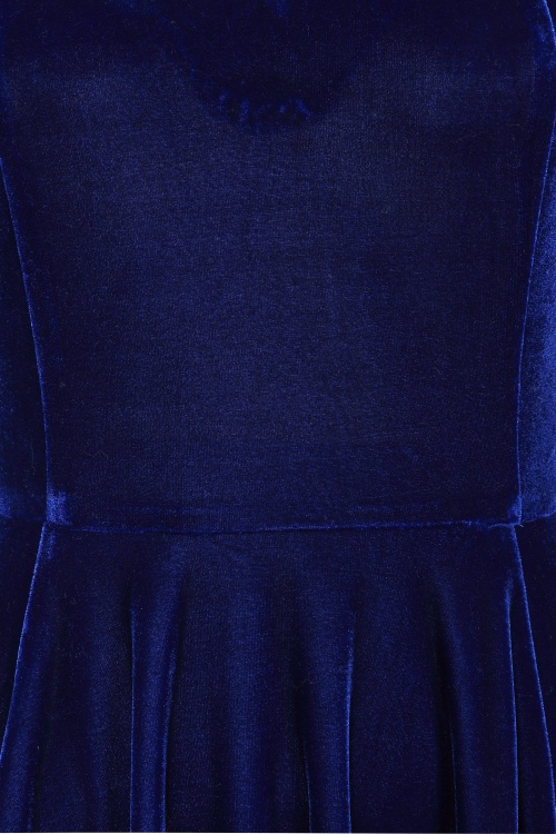 Banned Retro - Robe swing Amalia en bleu roi 3