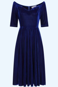 Banned Retro - Robe swing Amalia en bleu roi