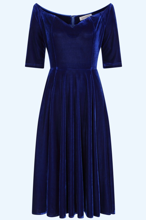 Banned Retro - Robe swing Amalia en bleu roi